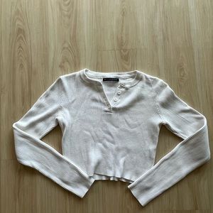 Brandy Melville, one size, white, Delilah sweater-top. Good condition!